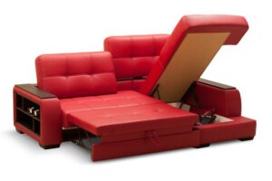 Угловой диван со спальным местом Коррадо красного цвета